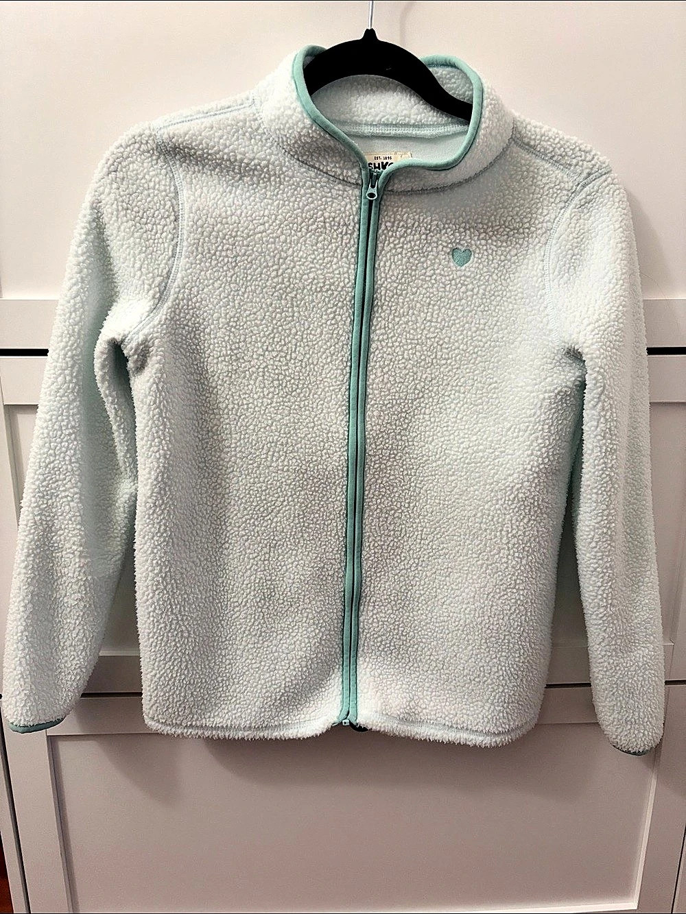 OshKosh B’gosh Girls' Fleece Zip Jacket in White Like New